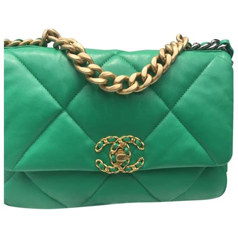 chanel 19 green bag|chanel 19 shopping bag.